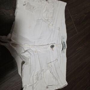 Abercrombie & Fitch Cream Denim Shorts